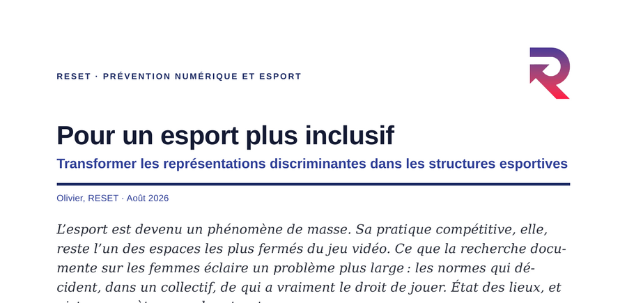 Pour un esport plus inclusif