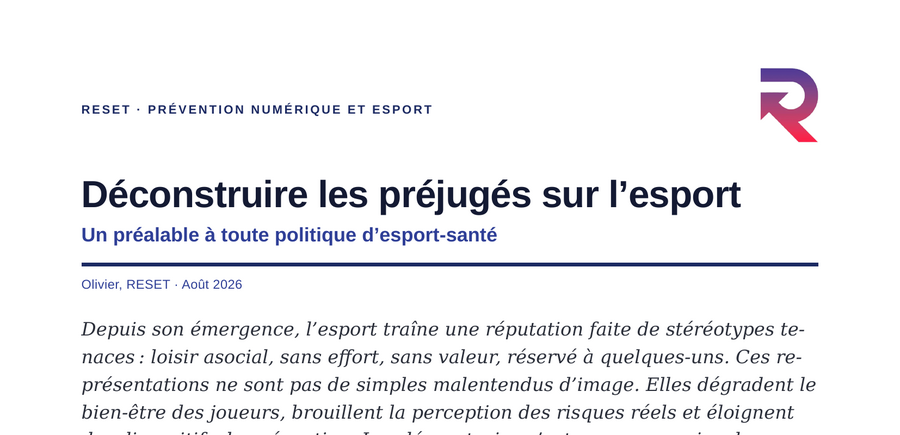 Déconstruire les préjugés sur l'esport
